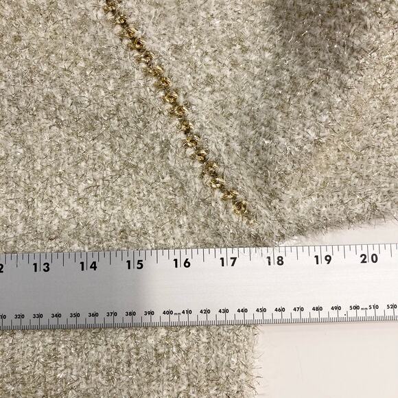 NWOT QED LONDON Sweater S Silver Gold Tinsel Fluffy Gold Chain Long-Sleeve - Picture 7 of 9